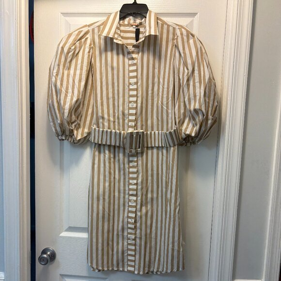 Johanna Ortiz Belted Striped Dress - Picture 1 of 8